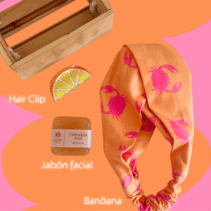 KIT #3 Hair clip, bandana, caja y jabón facial